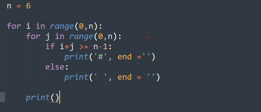 different way to print triangle
